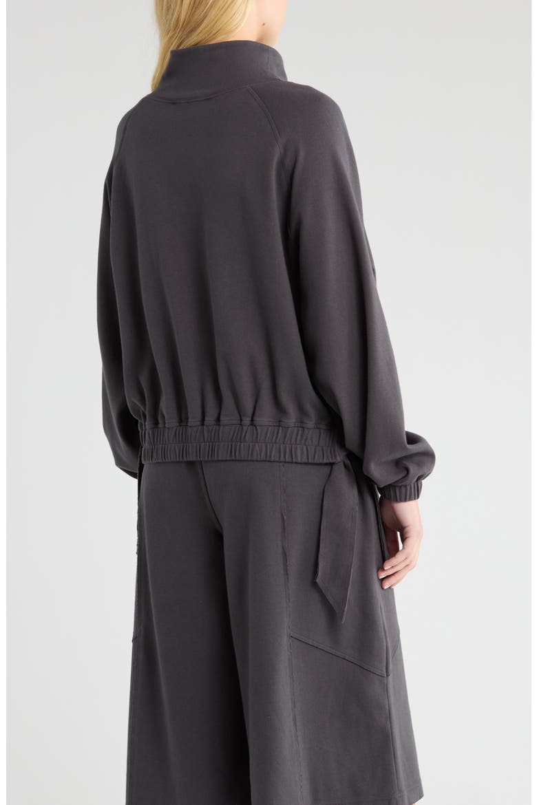 Seren Side Tie Funnel Neck Top, Alternate, color, INK