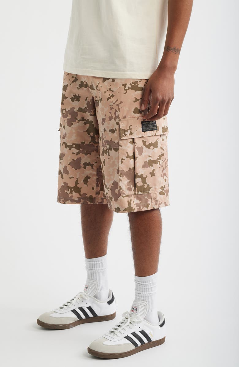 Billionaire Boys Club Drill Camo Print Cotton Blend Cargo Shorts, Alternate, color, Doeskin