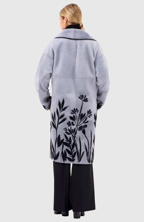 Gorski Reversible Shearling Lamb Short Coat In Blue