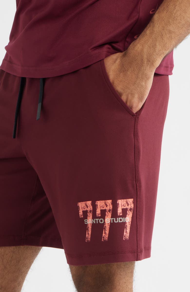 SANTO STUDIO Tempo 777 Enjoy Comfort Comfort Fleece Sweat Shorts, Alternate, color, Merlot
