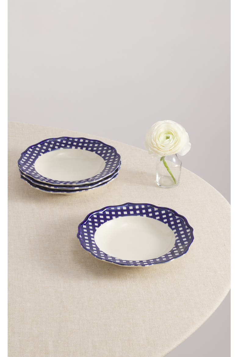 Beatrix 9,2'' Pasta Bowl Set of 4, Main, color, Blue/Cream