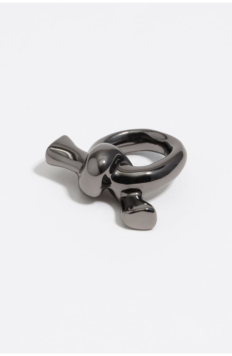 Bimba y Lola Metallic Knot Scarf Ring, Main, color, Gunmetal