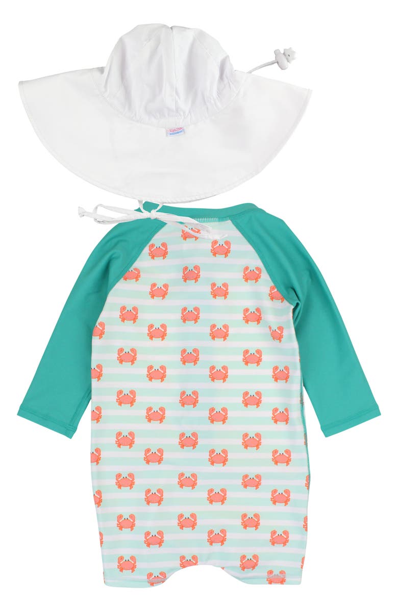 RuggedButts Crabby Cove Colorblock One-Piece Rashguard Swimsuit, Alternate, color, 