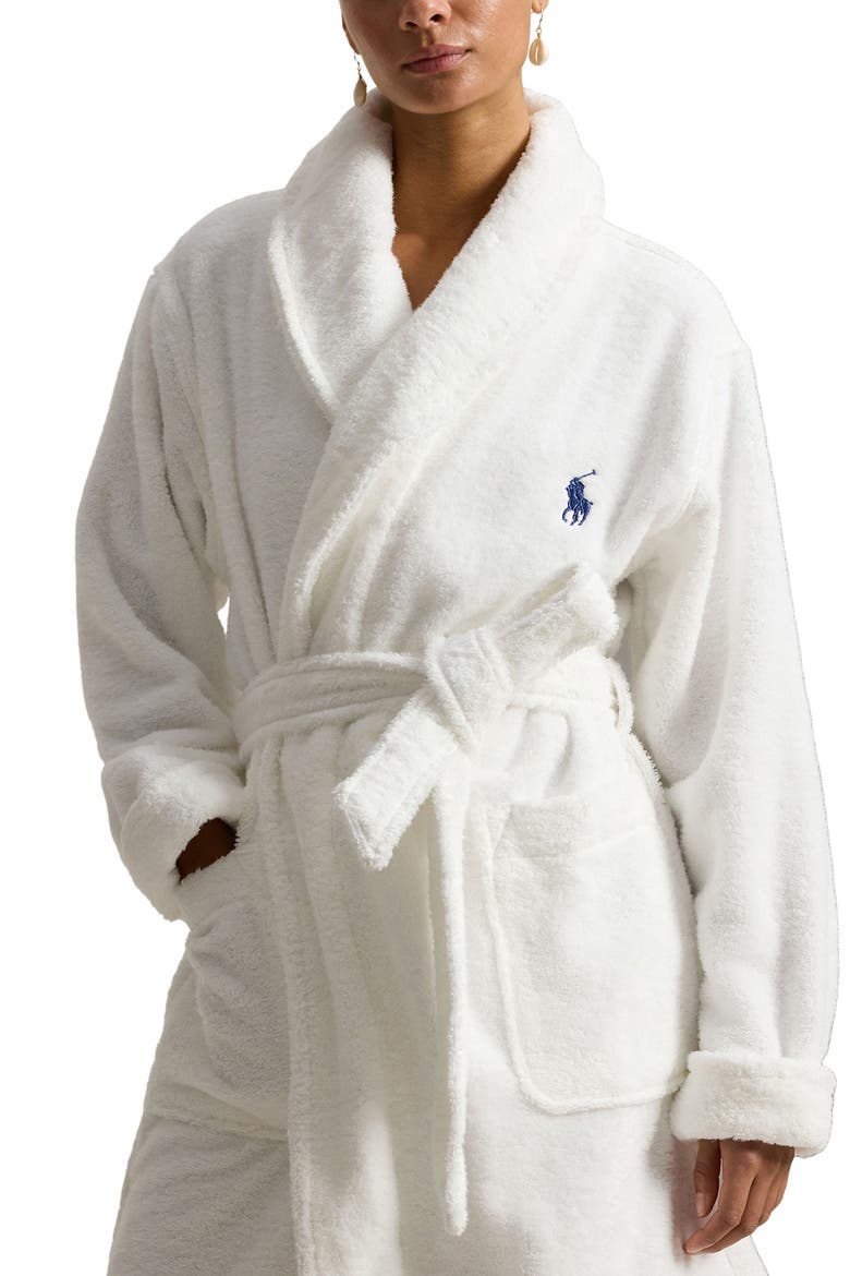 Bear Embroidered Terry Cloth Robe, Alternate, color, AMERICAN FLAG BEAR