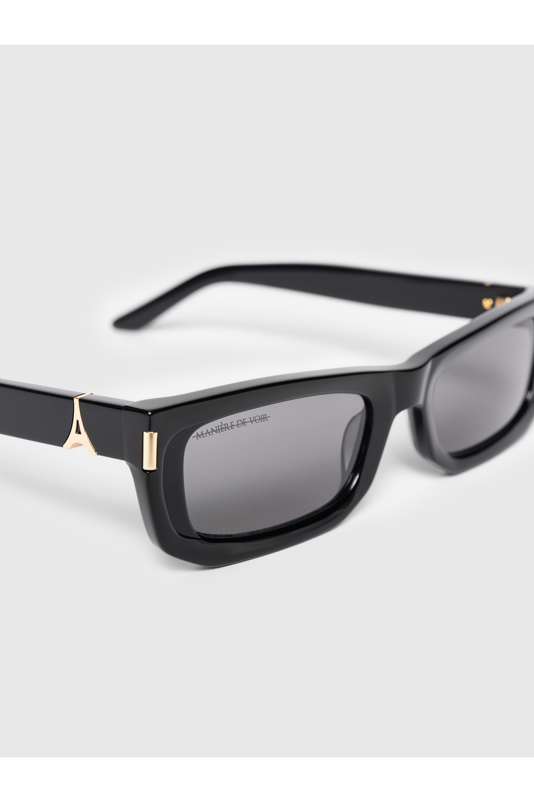 Milan Curved-Frame Sunglasses, Alternate, color, Black