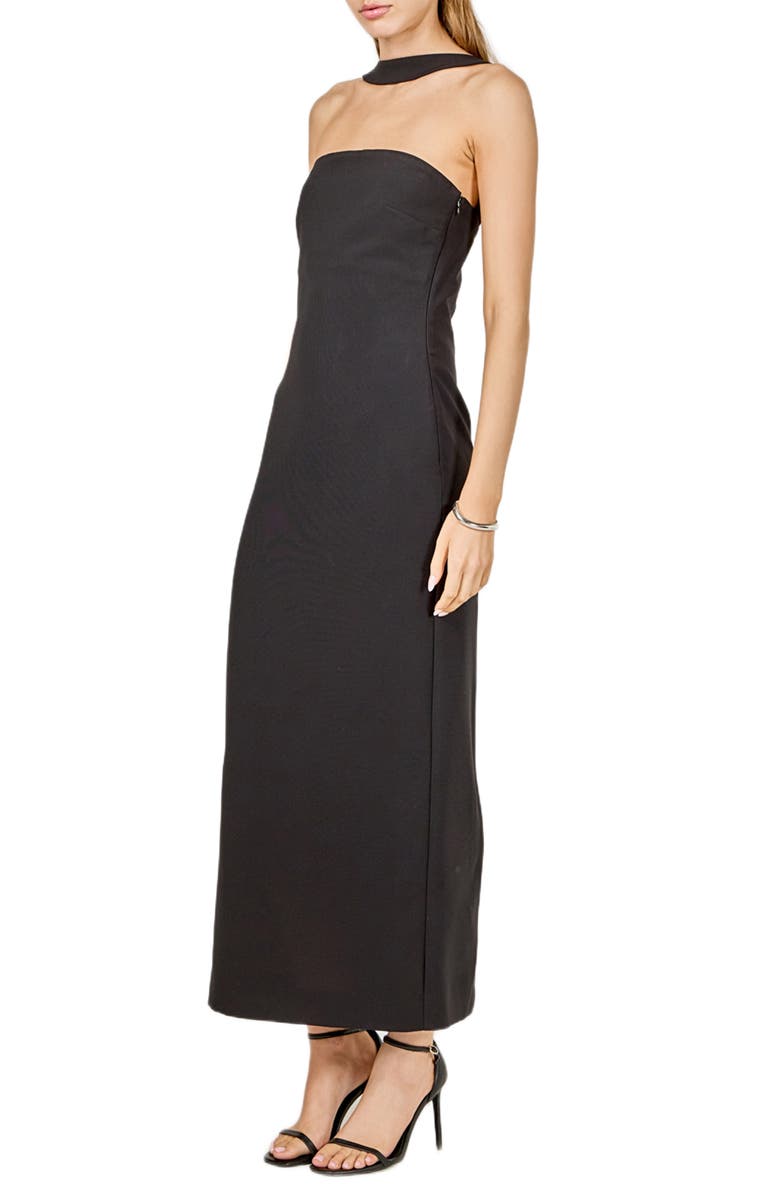 Endless Rose Neck Detail Cocktail Dress, Alternate, color, Black
