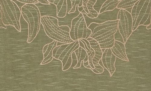 ADRIANNA PAPELL ADRIANNA PAPELL FLORAL EMBROIDERED SHORT SLEEVE T-SHIRT 