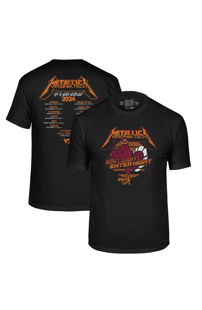 Retro Brand Men's Original Retro Brand Black Virginia Tech Hokies Metallica Retro T-Shirt, Alternate, color, Black