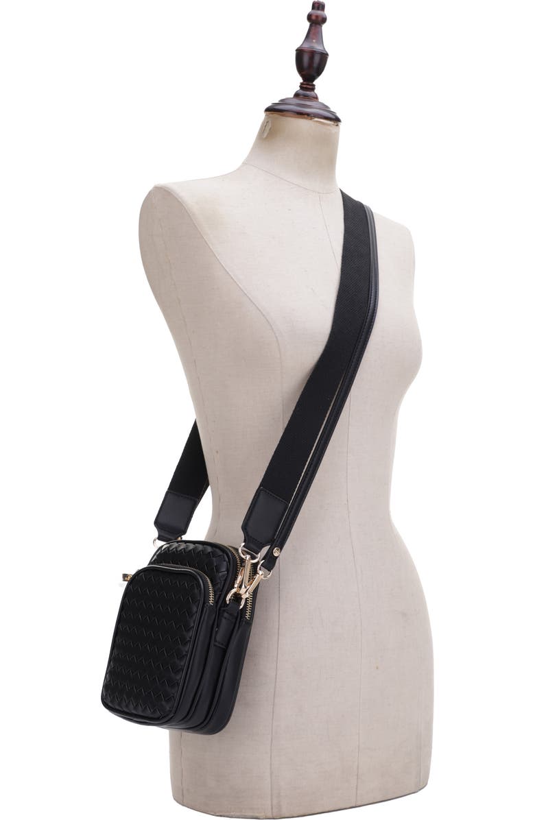 Mali + Lili Josephine Woven Vegan Leather Crossbody Bag, Alternate, color,