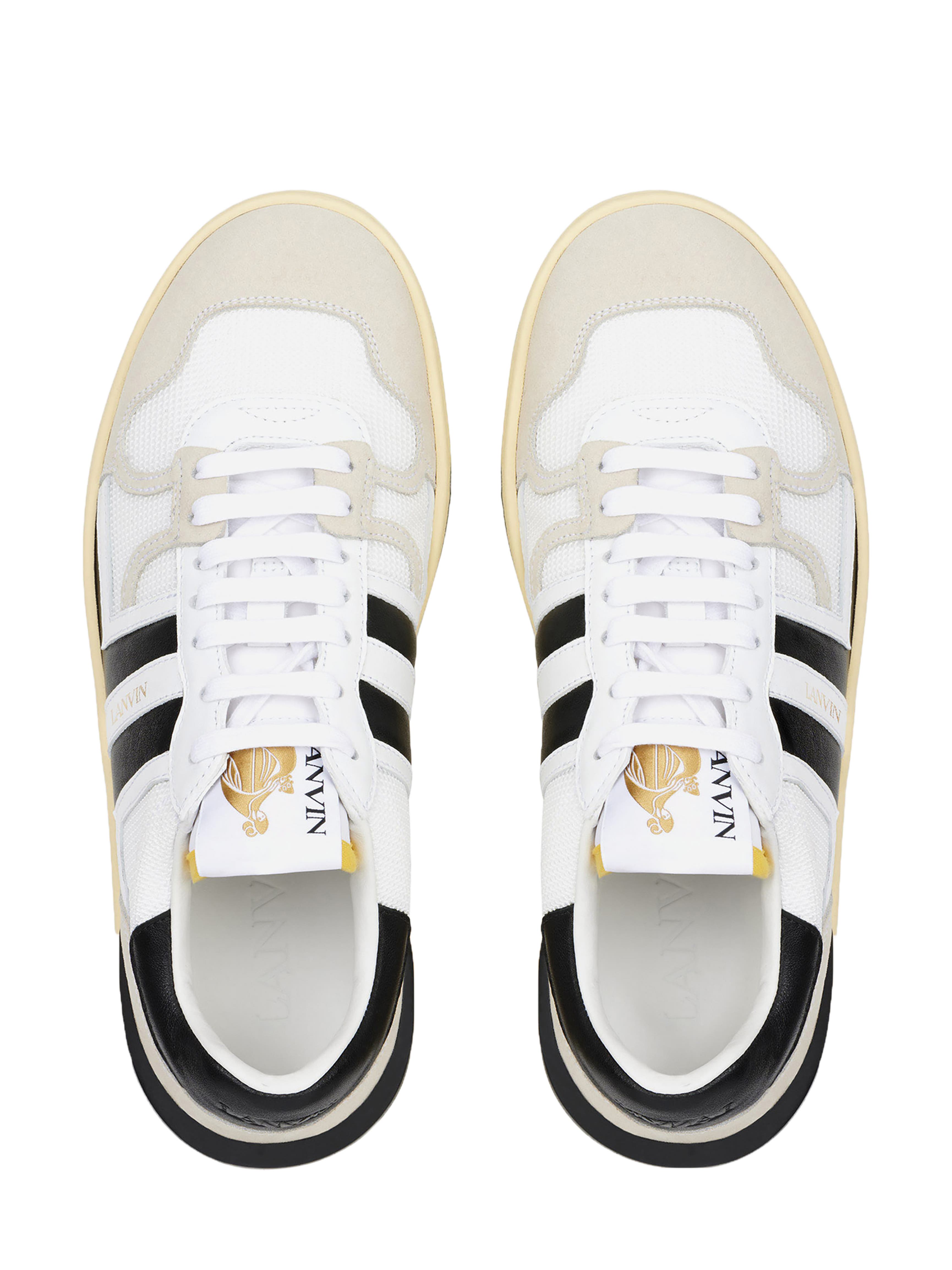 Lanvin Clay Mesh Sneakers With Rubber Sole, Alternate, color, White-Black