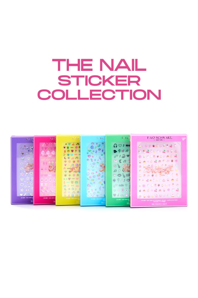 Kids' Dainty Nail Stickers, Alternate, color, PINK