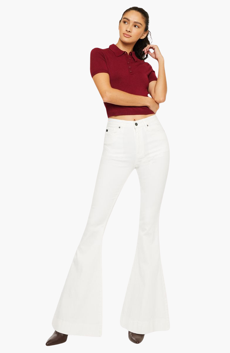 KanCan Braelynn Essentials High Rise Super Flare Jeans, Alternate, color, White