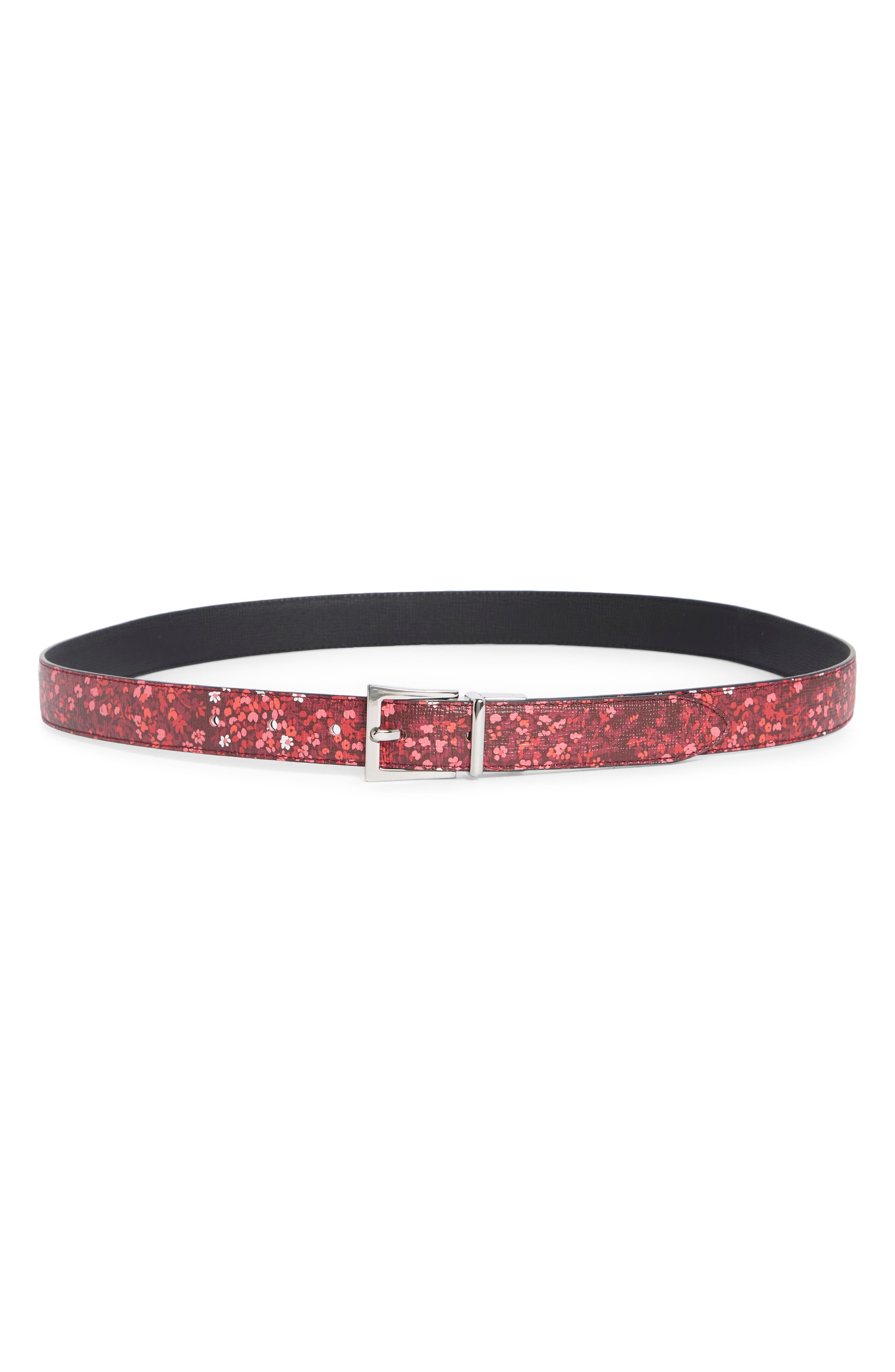 Longchamp Fleur Reversible Leather Belt