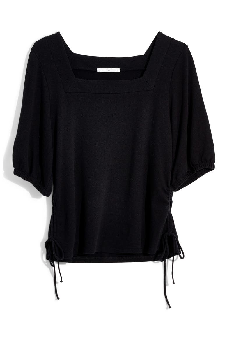 Square Neck Cinch Top, Alternate, color, TRUE BLACK