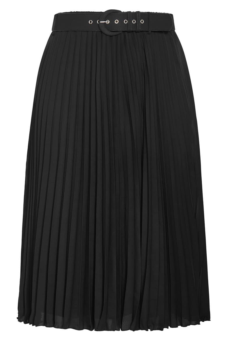 Petra Pleated Skirt, Alternate, color, BLACK