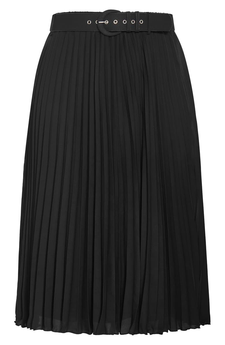City Chic Petra Pleated Skirt, Alternate, color, Black
