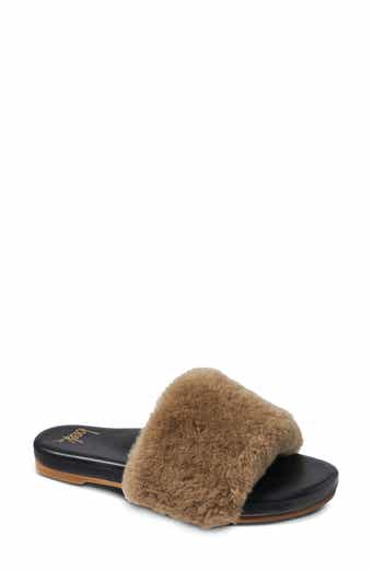 Baza Genuine Shearling Slide Sandal