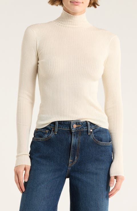 Featherweight Merino Wool, Silk & Cashmere Turtleneck Sweater