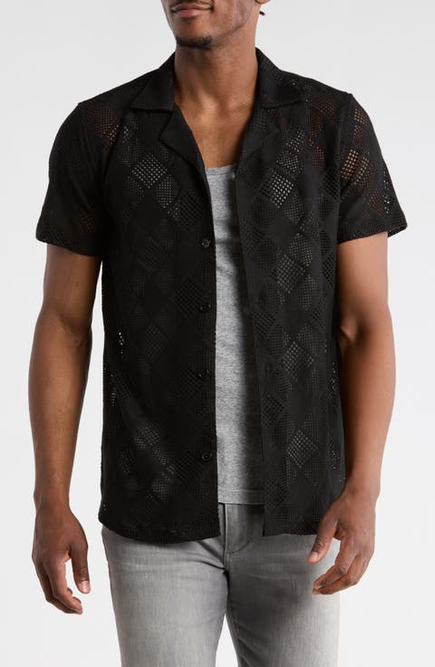 Modern Fit Textured Camp Shirt