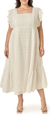 English Factory Eyelet Cotton Maxi Dress