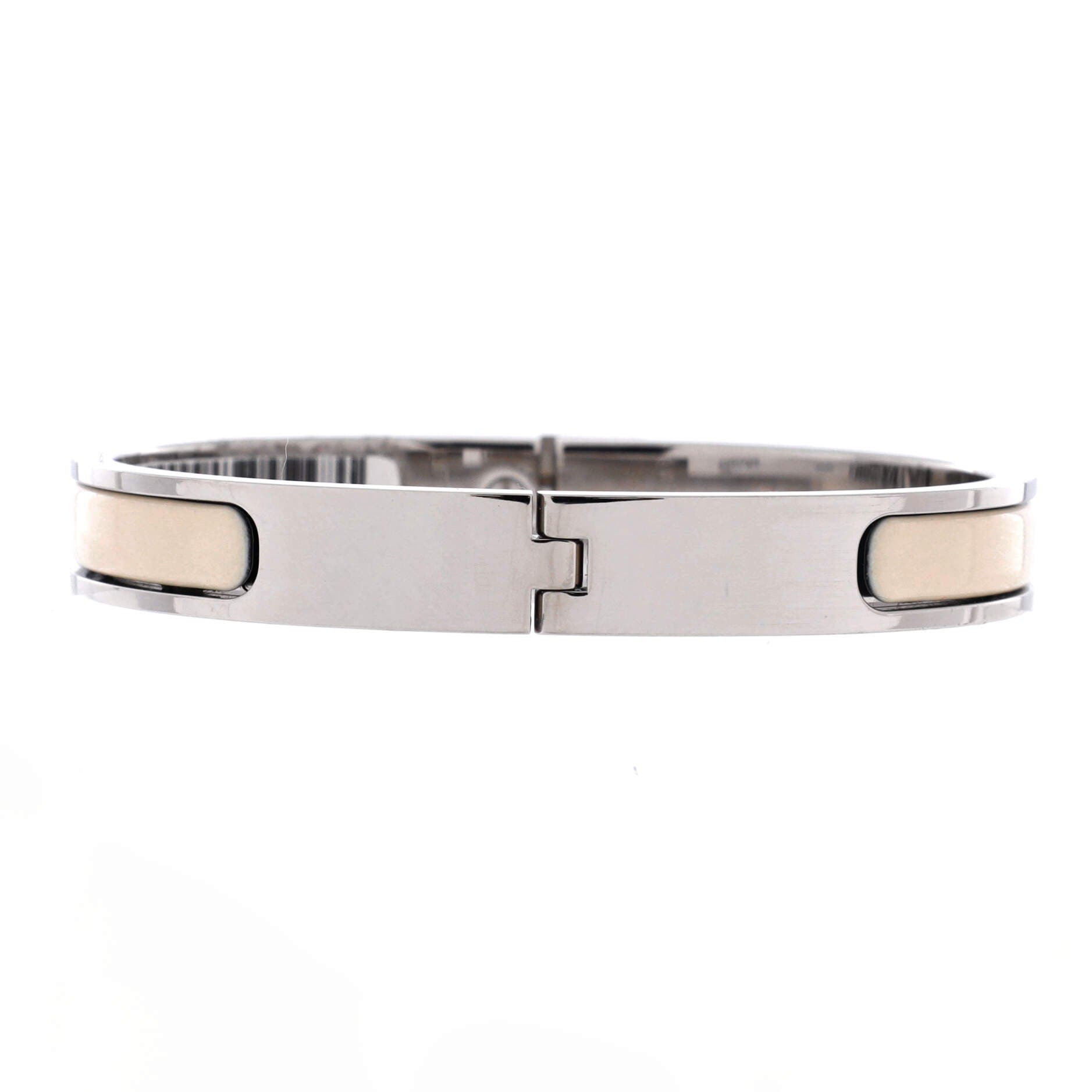 Pre-Owned Hermes Mini Clic Kelly Bracelet Enamel Narrow, Alternate, color, Neutral