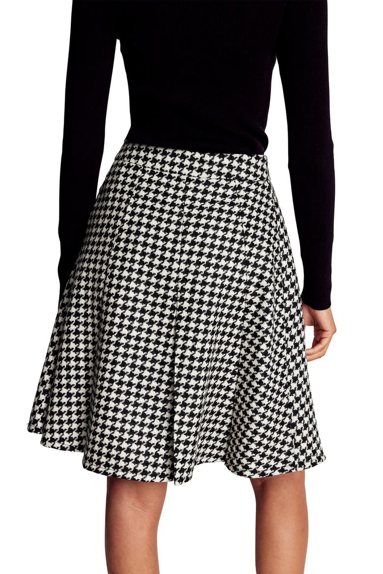 Houndstooth Check Wool Skirt, Alternate, color, BLACK DOGSTOOTH
