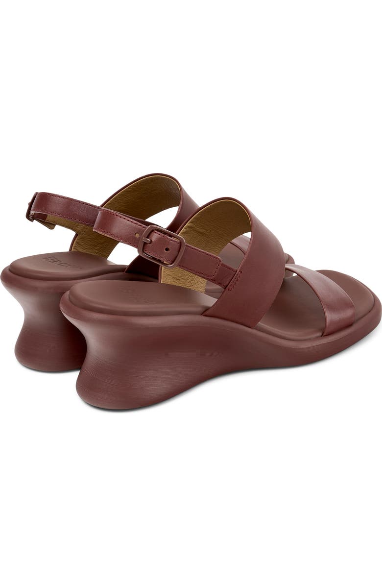 Camper Louise 2-Strap Slingback Wedge Sandal, Alternate, color, Burgundy