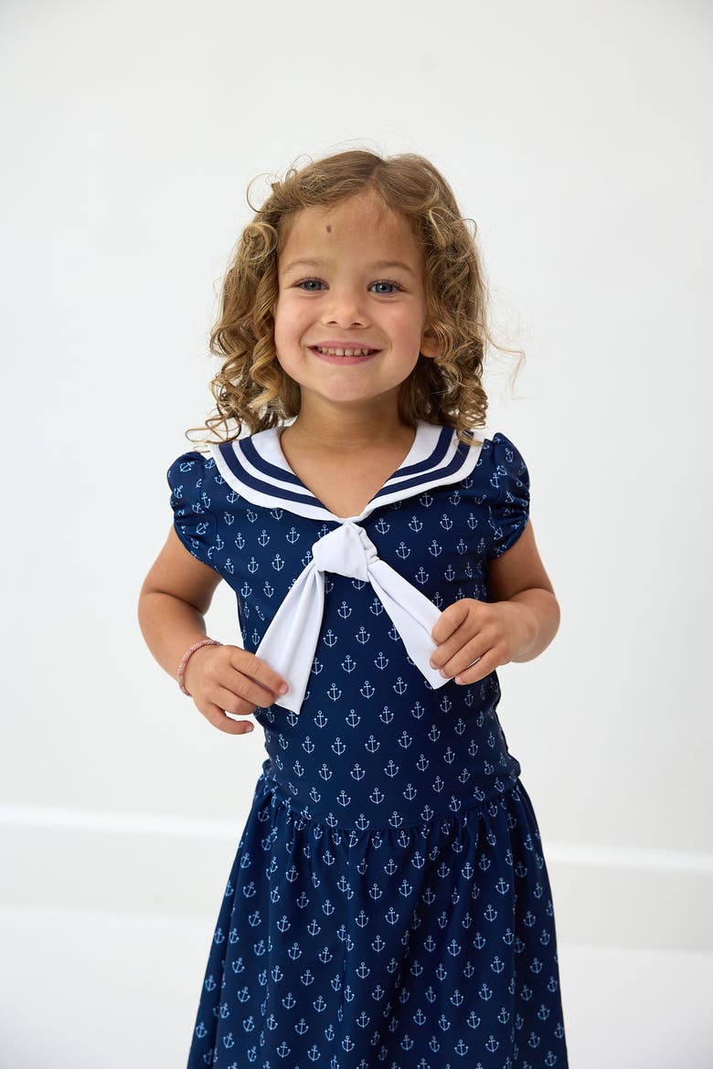 Girls Sailor Tennis Skort Dress, Alternate, color, Navy