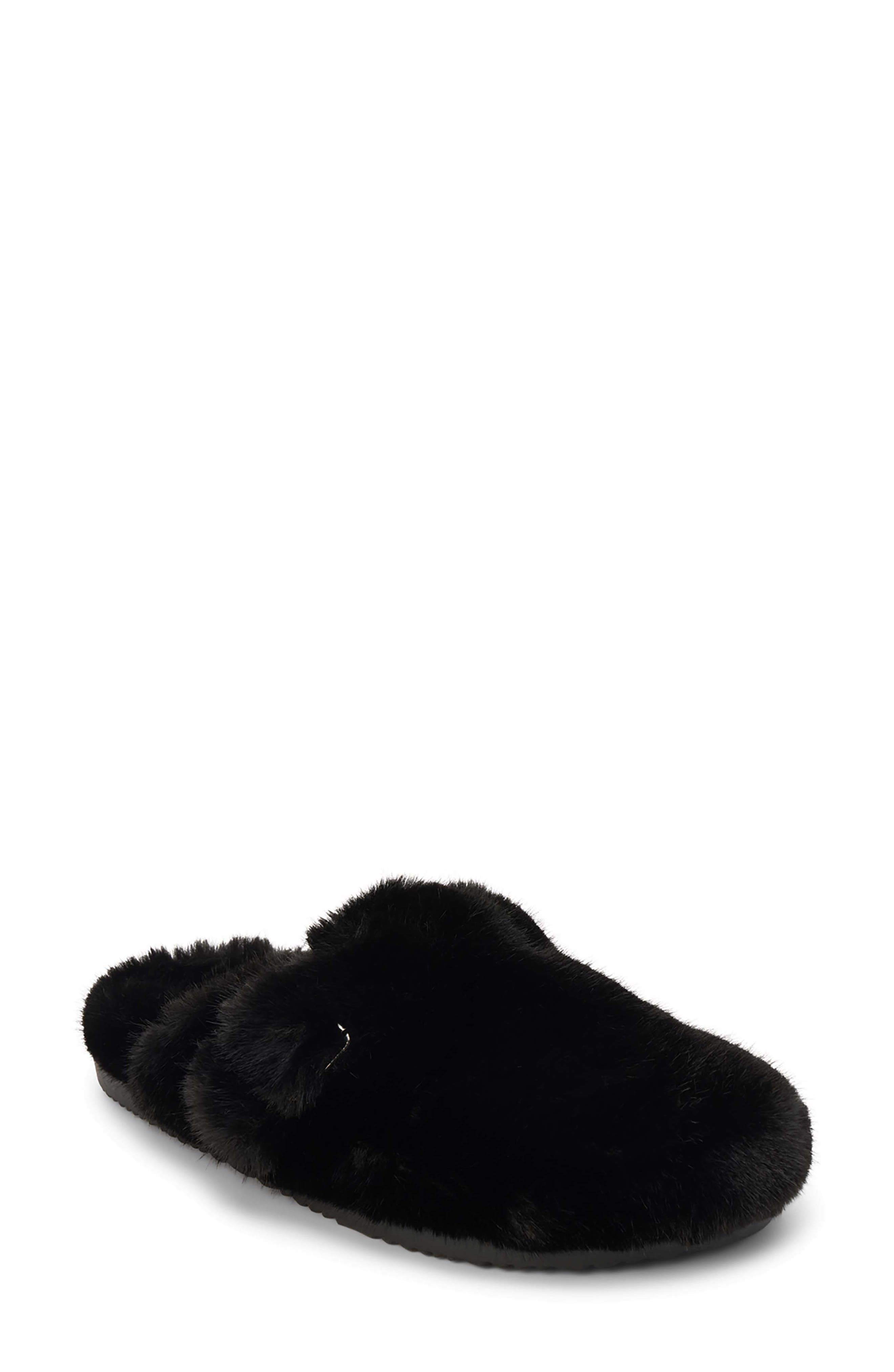 Matisse Portland Faux Fur Clog, Main, color, Black Faux Fur