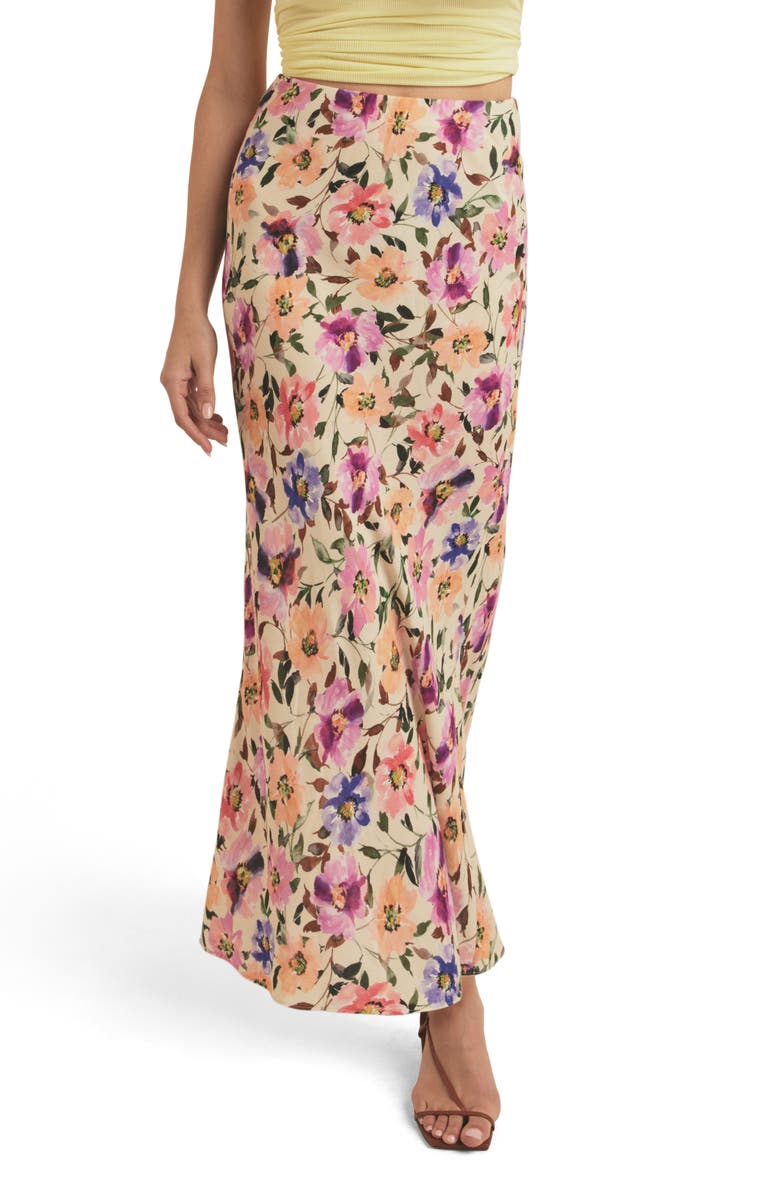 Favorite Daughter The Gwen Floral Print Maxi Skirt, Main, color, Prosecco Floral