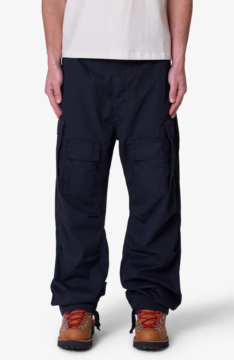 mnml Ultra Baggy Ripstop Cargo Pants, Main, color, Black