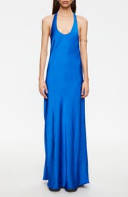 LIONESS Bare Hammered Satin Maxi Dress