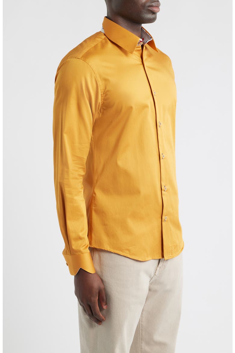 Sinai Collection Luxe Cotton Dress Shirt, Alternate, color, MUSTARD