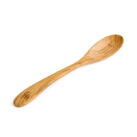 Handcrafted Olive Wood 12 Inch Slotted Spoon