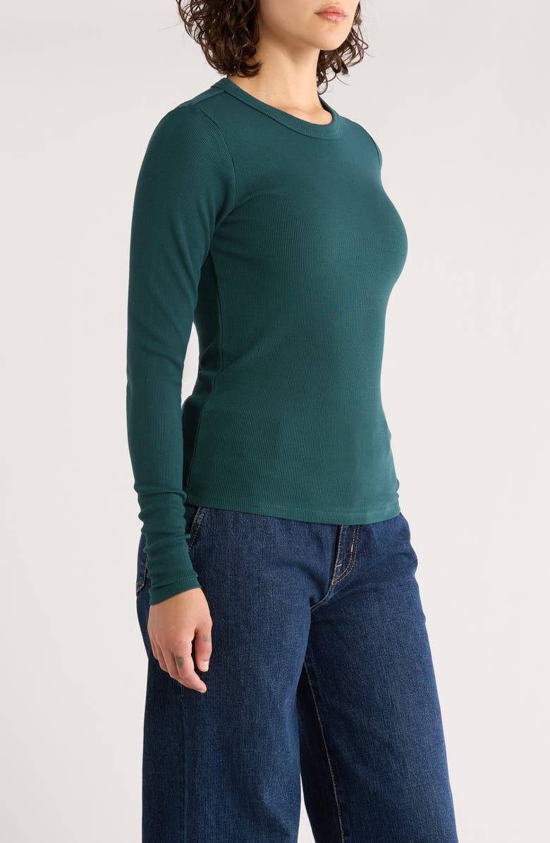 Marine Layer Lexi Sun-In Rib Long Sleeve T-Shirt, Alternate, color, Emerald