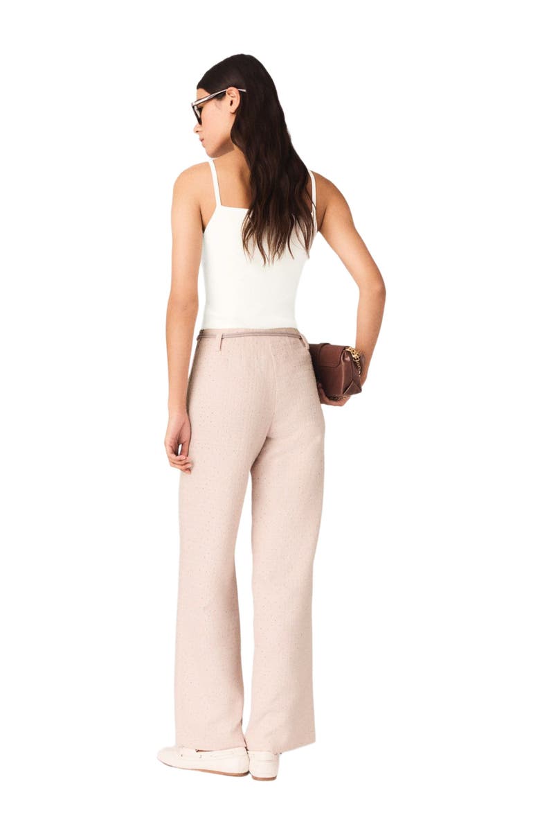 maje Tweed trousers, Alternate, color, Pink