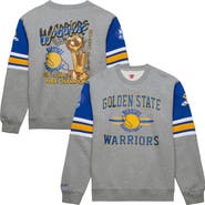 Mitchell & Ness Men's Mitchell & Ness Heather Gray Golden State Warriors Hardwood Classics All Over 4.0 Pullover Sweatshirt