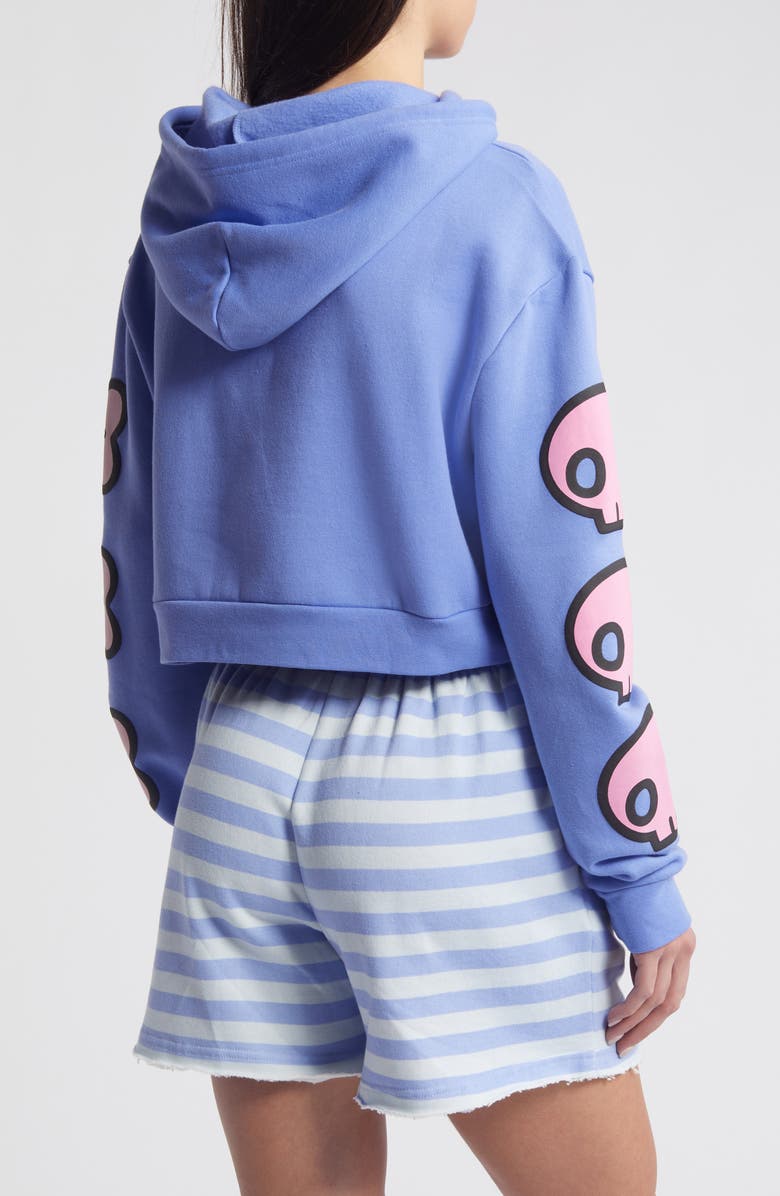 DUMBGOOD x Sanrio Kuromi<sup>®</sup> & My Melody<sup>®</sup> Crop Hoodie, Alternate, color, 