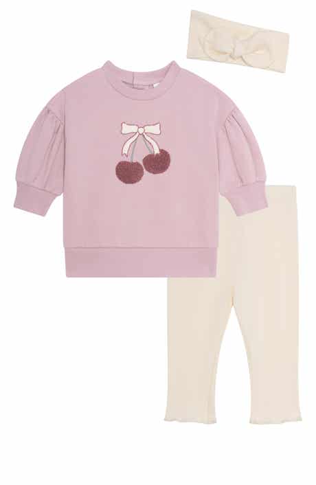 PL Baby by Petit Lem Flower Tunic, Leggings & Headband Set