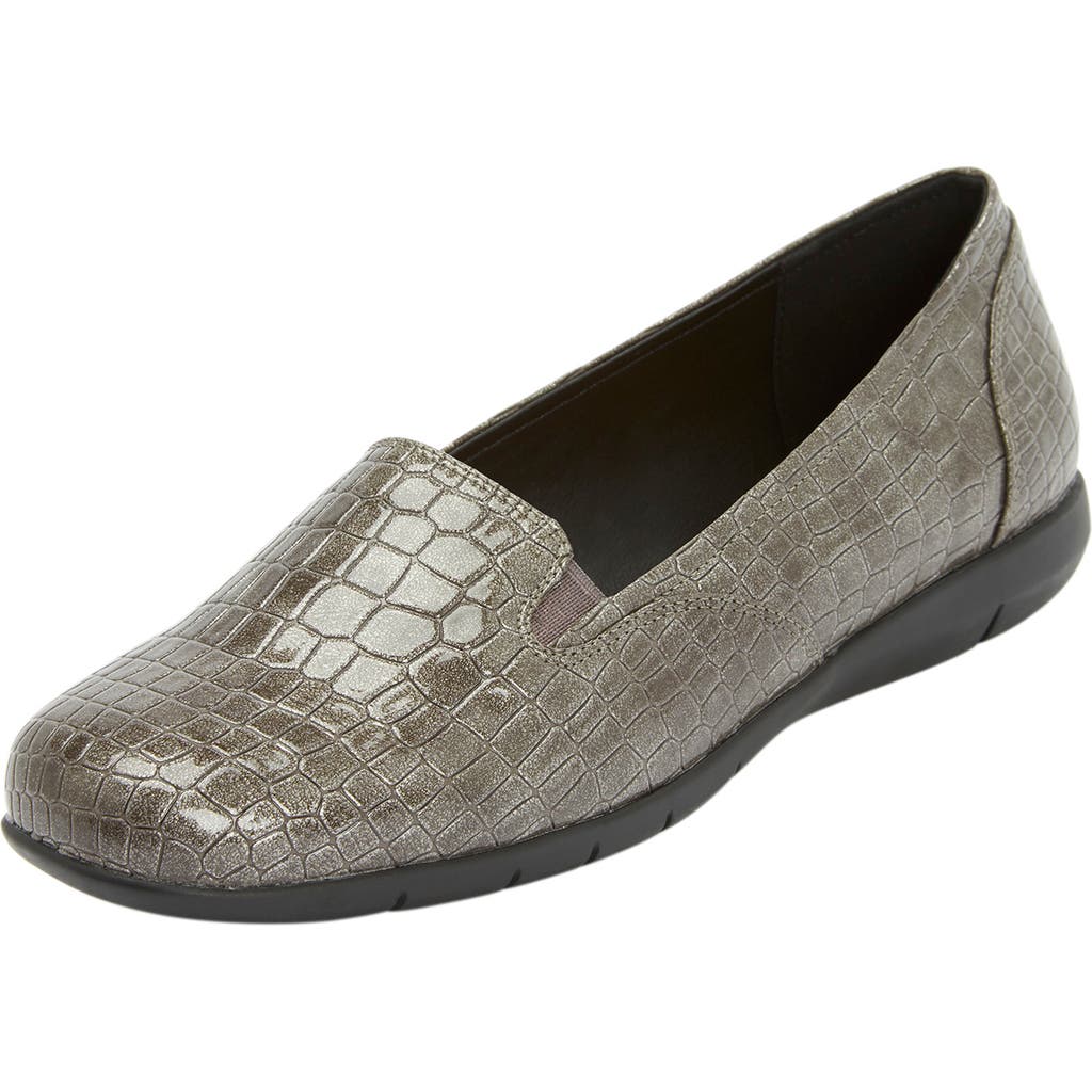 Comfortview The Leisa Slip On Flat In Gray