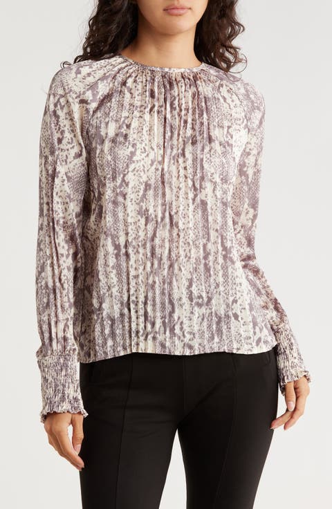 Long Sleeve Snake Print Top