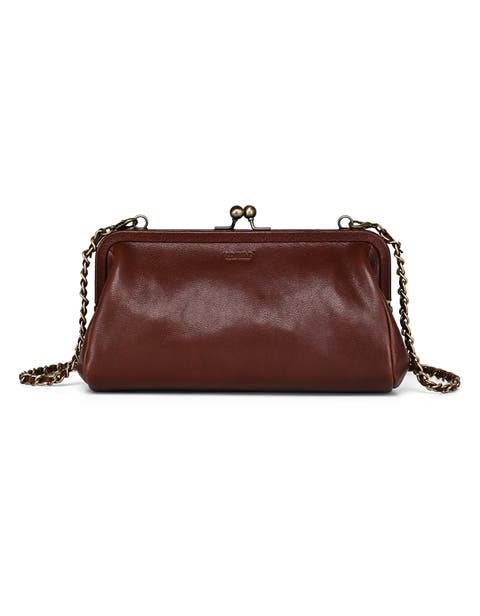 Iris Genuine Leather Vintage Frame Crossbody Bag