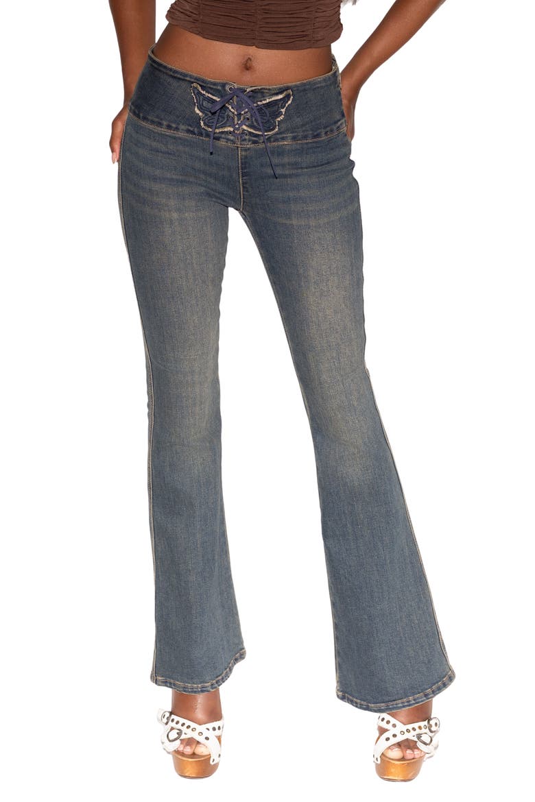 Riona Flare Jeans, Main, color, MID WASH