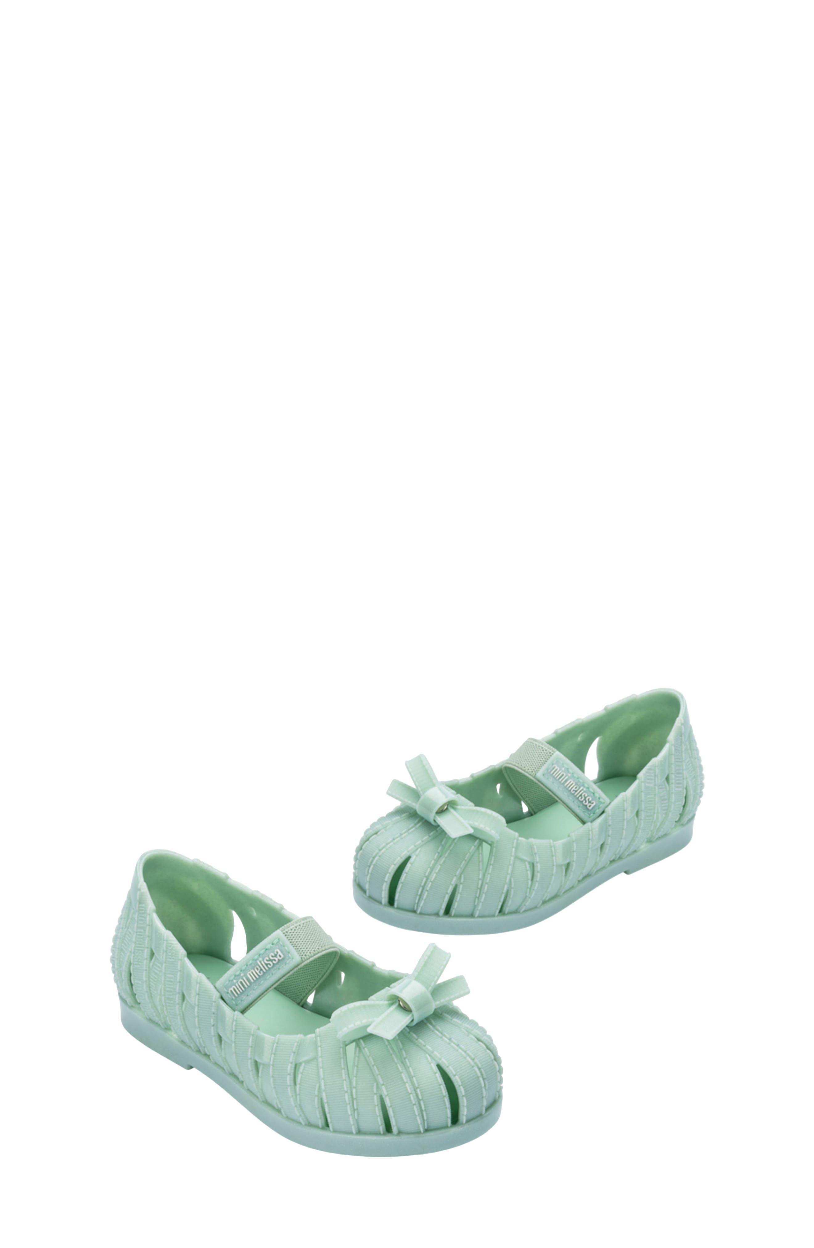 Mini Melissa M Lover Ballerina Flat, Alternate, color, Glitter Green