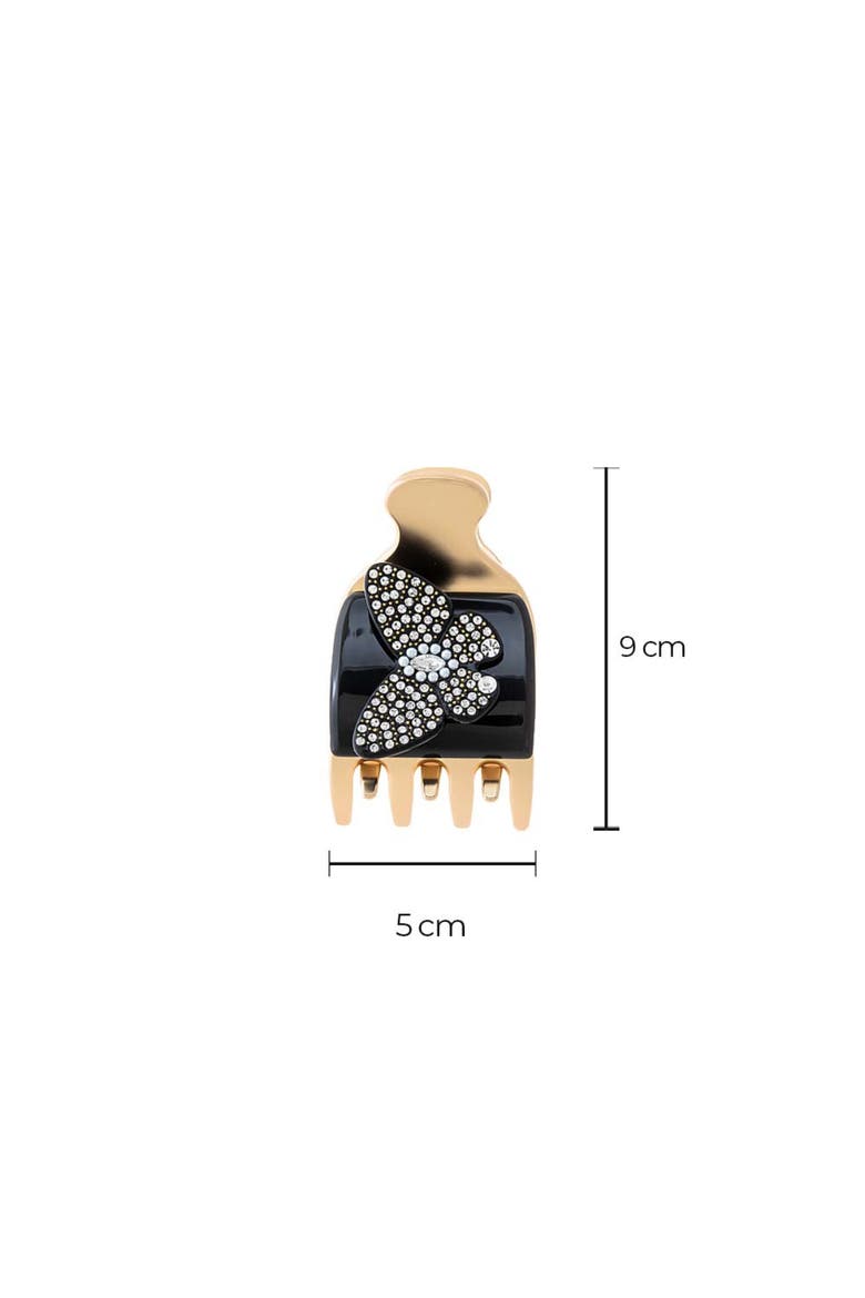 Colored Rhinestone Butterfly Claw Clip, Alternate, color, Black