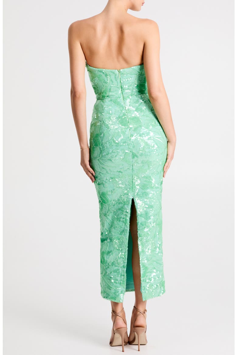 Leslie Pattern Sequin Strapless Gown, Alternate, color, SEAFOAM GREEN