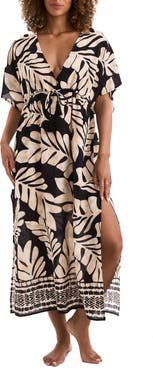 Mimi Flamingo Dylan Midi Cotton Cover-Up Caftan