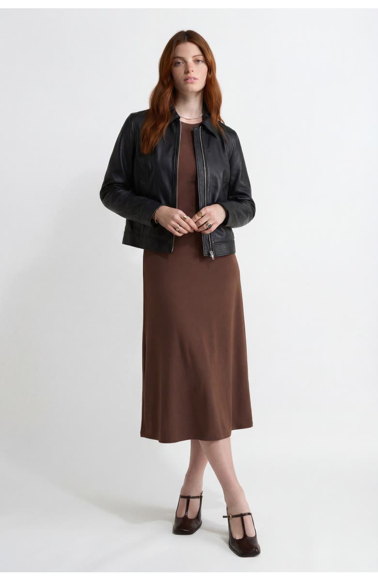 FURNIQ UK Chloe Leather Jacket, Alternate, color, Black