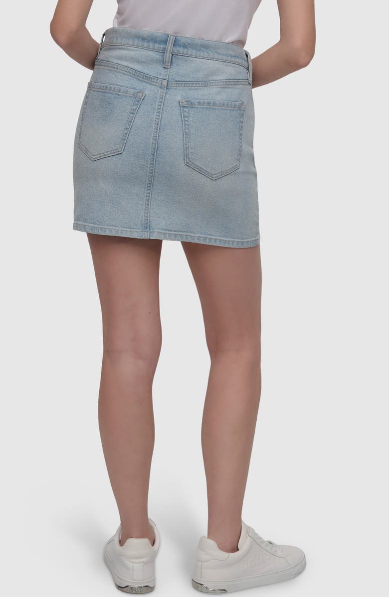 DKNY Jeans Embellished High Waist Denim Miniskirt, Alternate, color, Heat Wave
