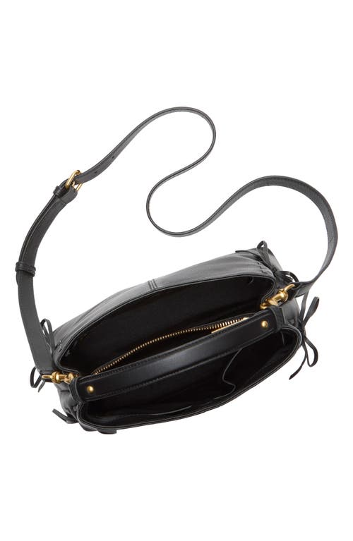 Vince Camuto Sabra Bow Leather Satchel In Black
